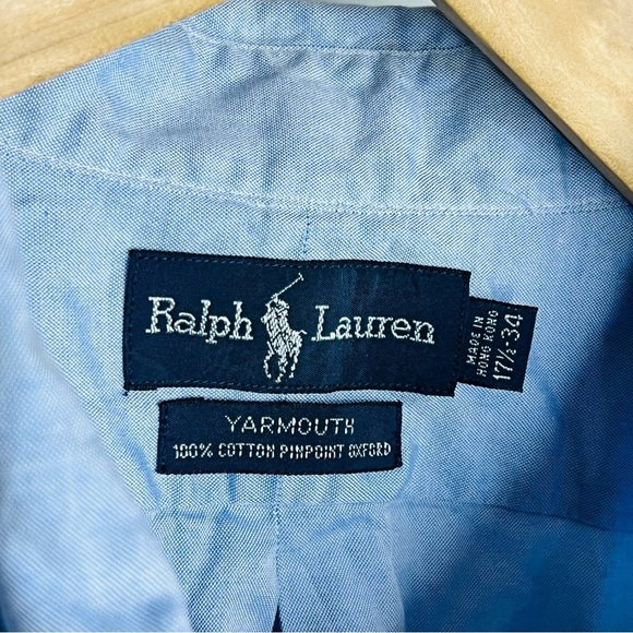 Ralph Lauren Blue Yarmouth Oxford Button Up XL 17.5 - Picture 5 of 6